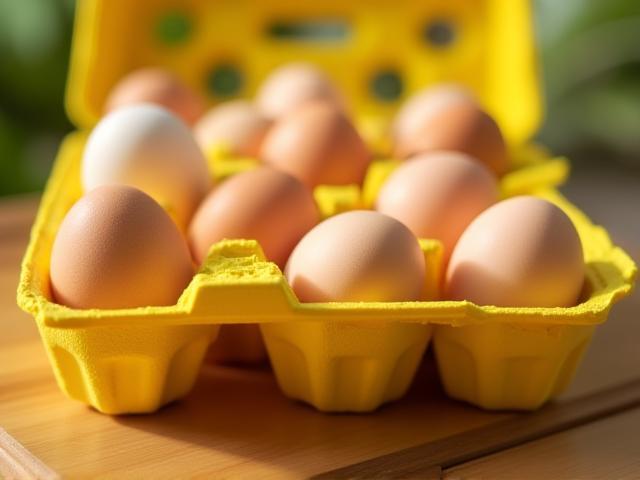 Eierschachtel-Abo mit frischen Eiern in Verpackung